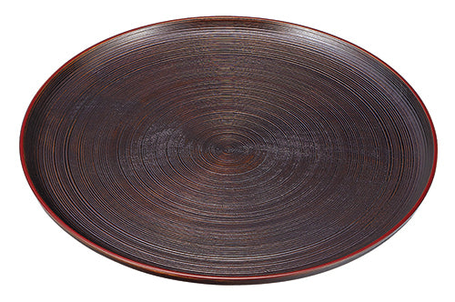 秋田県川連漆器丸仁工芸布着本堅地躑躅森仁右衛門丸盆